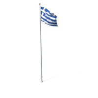 Flag On Pole Greece PNG & PSD Images