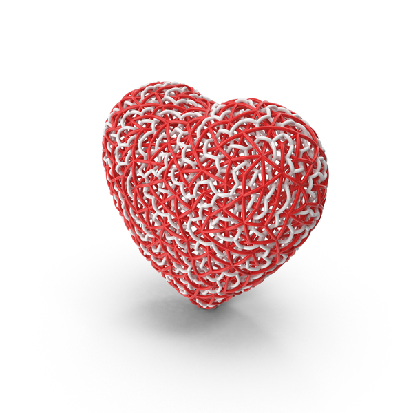 photo White Heart Png 3D woven red and white heart png images