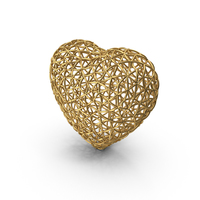 Gold Wire Heart PNG & PSD Images