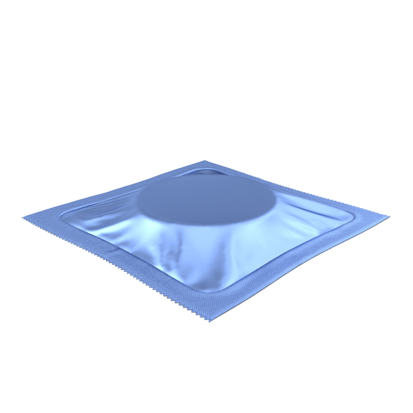 Square Condom Packaging Blue PNG & PSD Images