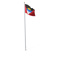 Flag On Pole Antigua and Barbuda PNG & PSD Images