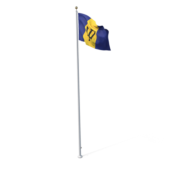 Flag On Pole Barbados PNG & PSD Images