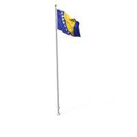 Flag On Pole Bosnia and Herzegovina PNG & PSD Images
