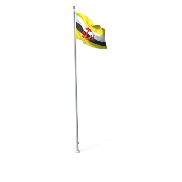 Flag On Pole Brunei PNG & PSD Images