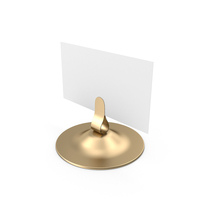 White Table Sign Metallic Holder PNG & PSD Images