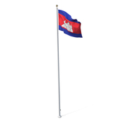 Flag On Pole Cambodia PNG & PSD Images