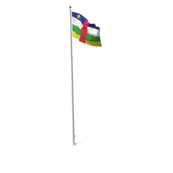 Flag On Pole Central African Republic PNG & PSD Images