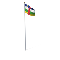 Flag On Pole Central African Republic PNG & PSD Images