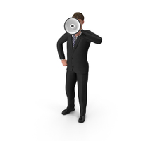 Businessman John Holding Loud Speaker PNG & PSD Images