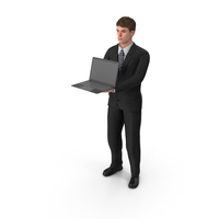 Businessman John Holding Laptop PNG & PSD Images