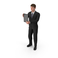 Businessman John Holding Tablet PNG & PSD Images