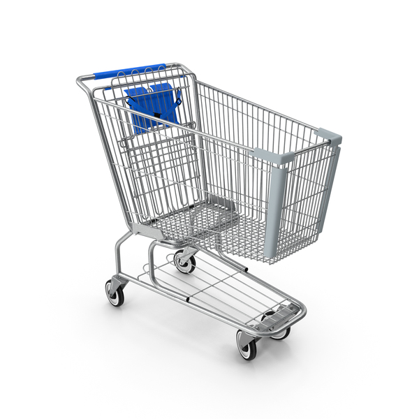 Metal Shopping Cart Blue PNG & PSD Images