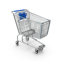 Metal Shopping Cart Blue PNG & PSD Images