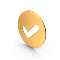 Tick Symbol Gold PNG & PSD Images