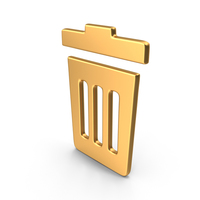 Rubbish Bin Symbol Gold PNG & PSD Images