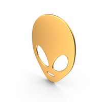 Alien Head Symbol Gold PNG & PSD Images