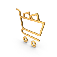 Shopping Cart Symbol Gold PNG & PSD Images