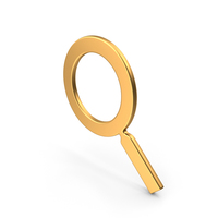 Magnifier Symbol Gold PNG & PSD Images