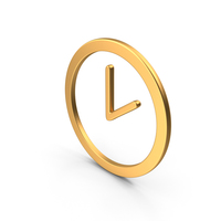 Clock Symbol Gold PNG & PSD Images