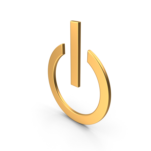 Power Button Off Symbol Gold PNG & PSD Images