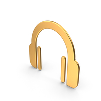 Headphones Symbol Gold PNG & PSD Images
