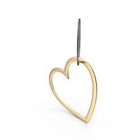 Gold Heart Keychain PNG & PSD Images