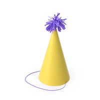 Party Yellow Hat with Red Pom Pom PNG & PSD Images