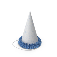 Party Hat with Blue frill PNG & PSD Images