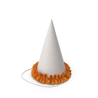 Party Hat with Orange Frill PNG & PSD Images