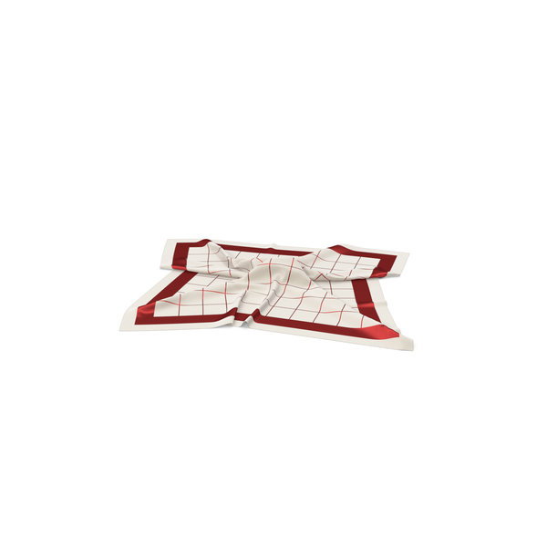 White and Red Silk Scarf PNG & PSD Images