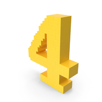 Pixel Art Number 4 PNG & PSD Images
