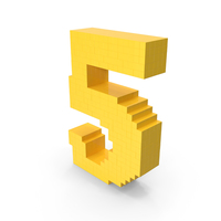 Pixel Art Number 5 PNG & PSD Images