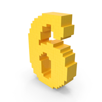Pixel Art Number 6 PNG & PSD Images