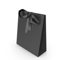 Black Packaging Paper with Black Ribbon Bow PNG & PSD Images