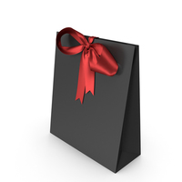 Black Packaging Paper with Red Ribbon Bow PNG & PSD Images