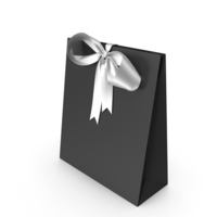 Black Packaging Paper with White Ribbon Bow PNG & PSD Images