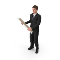 Businessman John Holding Plans PNG & PSD Images