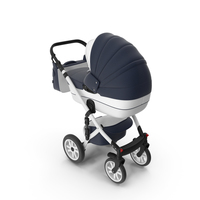Baby Stroller Dark Blue PNG & PSD Images