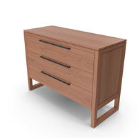 Linea II Natural Three-Drawer Chest PNG & PSD Images