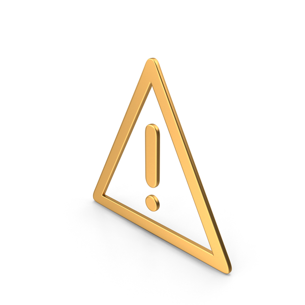 Triangle Warning Sign Gold PNG & PSD Images