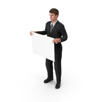 Businessman John Holding Sign PNG & PSD Images