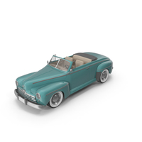 Vintage Convertible Car Turquoise PNG & PSD Images