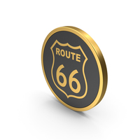 Gold Icon Route 66 PNG & PSD Images