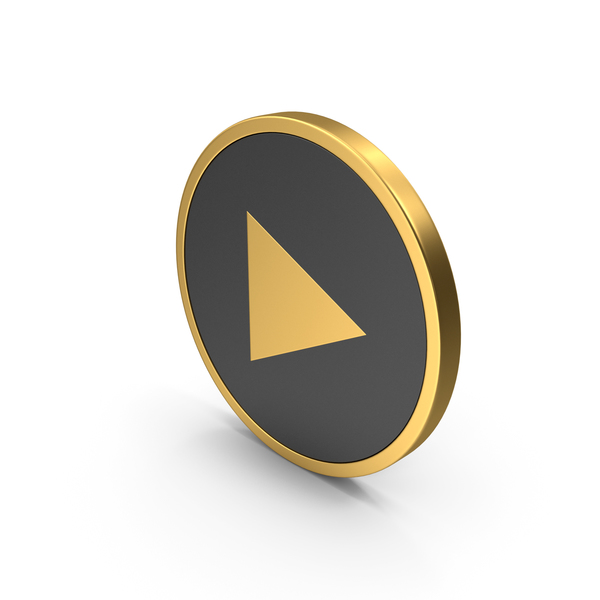 Play Button Gold Icon PNG & PSD Images