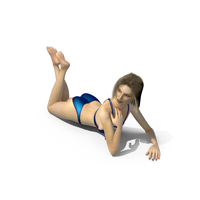 Swimsuit Girl Lying on Stomach PNG & PSD Images