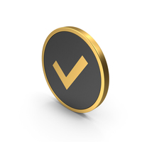 Gold Icon Check Mark PNG & PSD Images