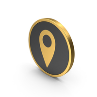 Gold Icon Location Pin PNG & PSD Images