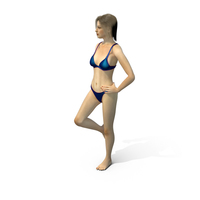 Swimsuit Girl Leaning on Wall PNG & PSD Images