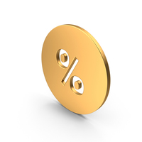 Gold Percent Symbol PNG & PSD Images