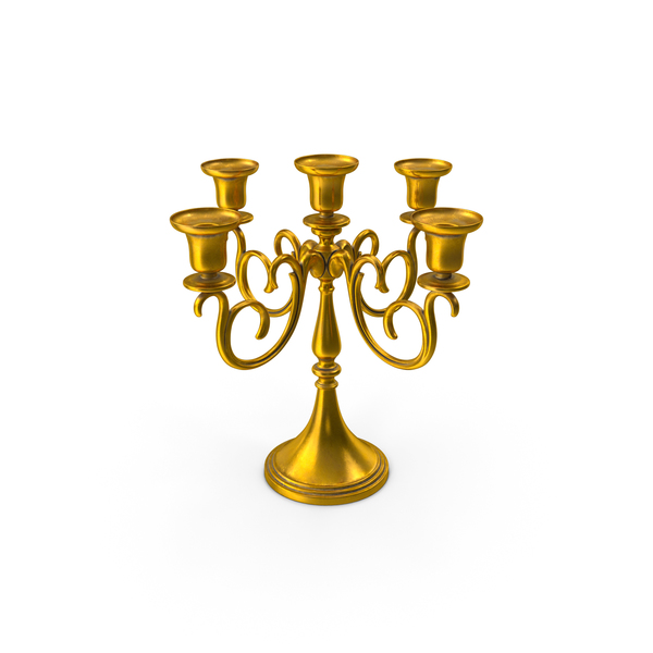 Gold Branched Candlestick PNG & PSD Images